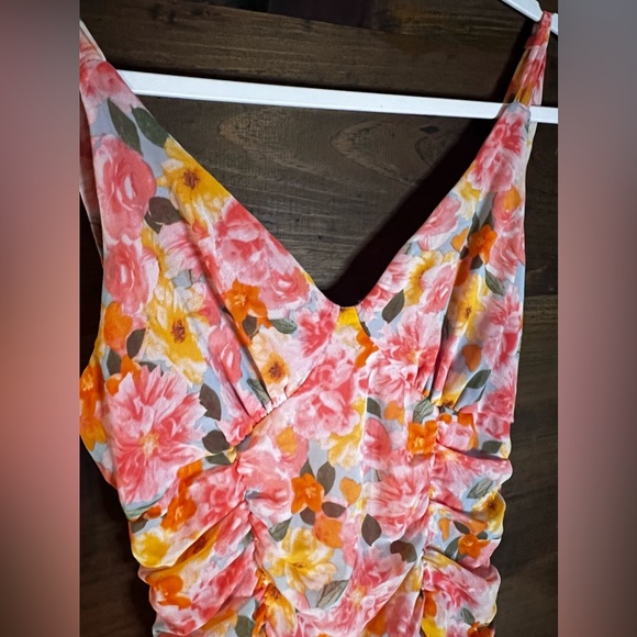 NWT Lily Rose Floral Ruched Tie Strap Mini Dress from Kohls - Picture 6 of 8